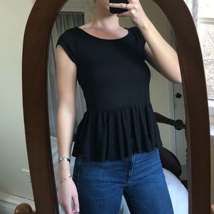 AEO black peplum shirt